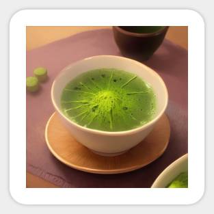 Match Cup Vintage Green Tea Sticker